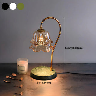 Modern Flower Glass Curved Metal Arm Candle Table Zawala #size