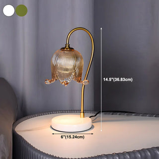 Modern Flower Glass Curved Metal Arm Candle Table Zawala Image - 22