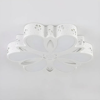 Modish White Flower Small LED Flush Mount Ceiling Light Zawala Image - 4