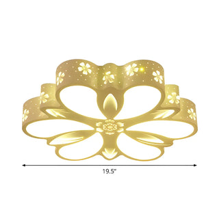 Modish White Flower Small LED Flush Mount Ceiling Light Zawala #size