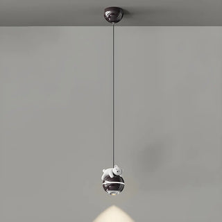 Unique Cute Bear Chrome Globe Children Room Pendant Light Zawala Image - 4
