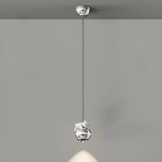 Unique Cute Bear Chrome Globe Children Room Pendant Light Zawala Image - 5