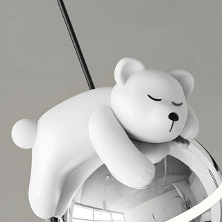 Unique Cute Bear Chrome Globe Children Room Pendant Light Zawala Image - 6