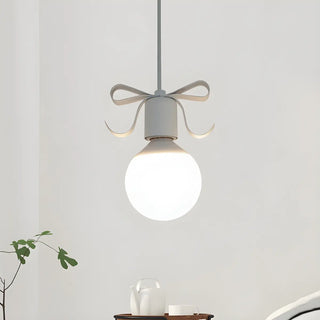 Cute Pink Bow White Globe Children Room Pendant Light Zawala Image - 3
