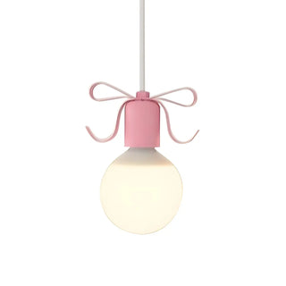 Cute Pink Bow White Globe Children Room Pendant Light Zawala Image - 6