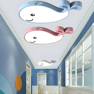 Corridor Adorable Whale LED Flush Mount Ceiling Light Zawala Image - 1