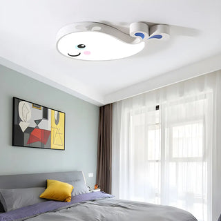 Corridor Adorable Whale LED Flush Mount Ceiling Light Zawala Image - 3