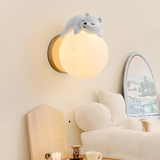 ZOWALA - Kids Wood Globe Indoor Wall Light Image - 1