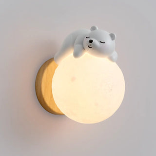 ZOWALA - Kids Wood Globe Indoor Wall Light Image - 11
