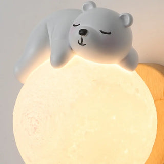 ZOWALA - Kids Wood Globe Indoor Wall Light Image - 14