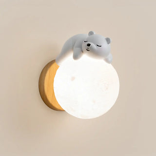 ZOWALA - Kids Wood Globe Indoor Wall Light Image - 6