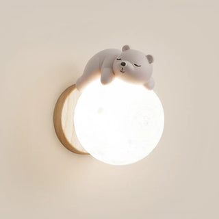 ZOWALA - Kids Wood Globe Indoor Wall Light Image - 7