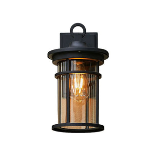 Stylish Cylinder Mini Black Metal Outdoor Wall Lamp Zawala Image - 5
