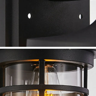 Stylish Cylinder Mini Black Metal Outdoor Wall Lamp Zawala Image - 8