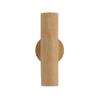 Modern Wood Cylinder Up Down Bedside Wall Sconce Image - 6