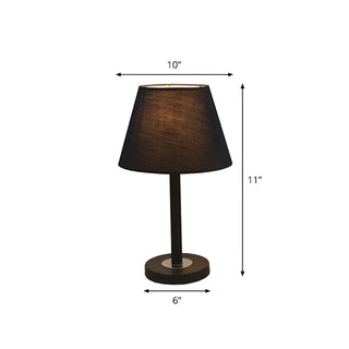 Elegant Black Fabric Cone Bedroom Decor Table Lamp #size