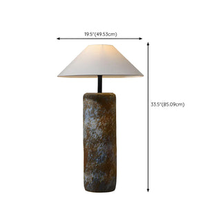 Rustic White Fabric Umbrella Ceramic Floor Lamp #size