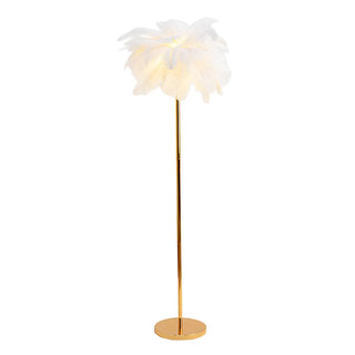Adjustable Height Decorative White Feather Floor Lamp Zawala Image - 12