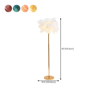 Adjustable Height Decorative White Feather Floor Lamp Zawala #size