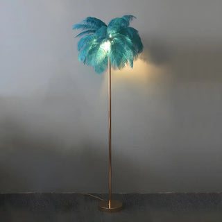 Adjustable Height Decorative White Feather Floor Lamp Zawala Image - 6