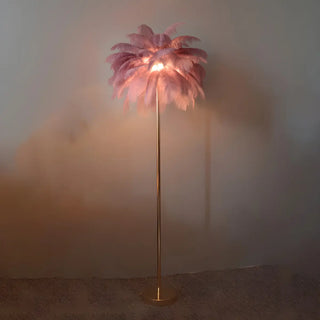 Adjustable Height Decorative White Feather Floor Lamp Zawala Image - 7