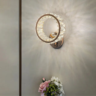 Decorative Ring Clear Crystal Gold Metal Wall Sconce Zawala Image - 8