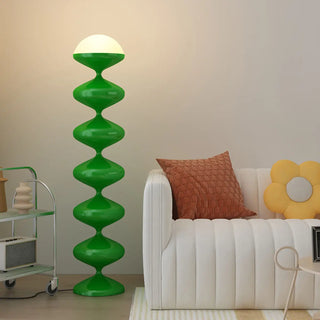 Decorative Green Dome Column Metal LED Floor Lamp Zawala Image - 1