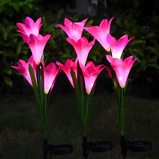 Decorative Plastic Lily Bouquet LED Landscape Lighting Zawala Image - 1