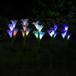 Decorative Plastic Lily Bouquet LED Landscape Lighting Zawala Image - 3