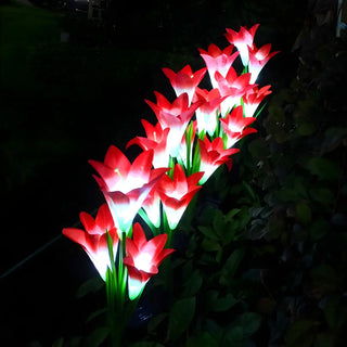 Decorative Plastic Lily Bouquet LED Landscape Lighting Zawala Image - 4