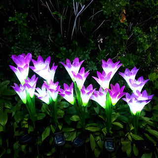 Decorative Plastic Lily Bouquet LED Landscape Lighting Zawala Image - 6
