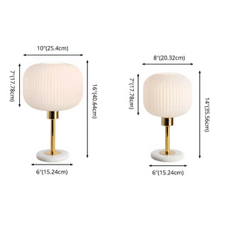 Minimalist White Fabric Lantern Decorative Table Lamp Zawala #size