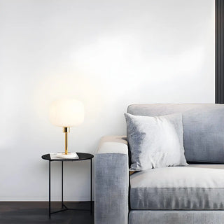Minimalist White Fabric Lantern Decorative Table Lamp Zawala Image - 2