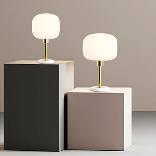 Minimalist White Fabric Lantern Decorative Table Lamp Zawala Image - 5