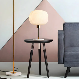 Minimalist White Fabric Lantern Decorative Table Lamp Zawala Image - 6