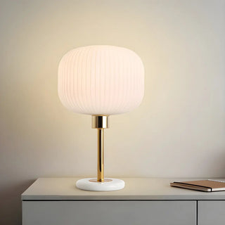 Minimalist White Fabric Lantern Decorative Table Lamp Zawala Image - 8