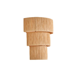 Coastal Cylinder Rattan Living Room Yellow Wall Sconce Zawala Image - 3