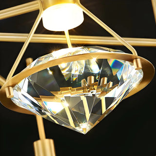 ZOWALA - Decorative Bedside Crystal Diamond Brass LED Wall Sconce Image - 11