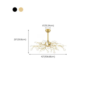 Luxury Modern Gold Firefly Chandelier Fan with Light Zawala #size
