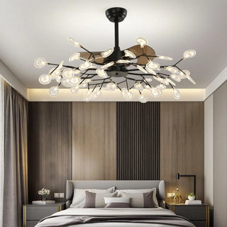 Luxury Modern Gold Firefly Chandelier Fan with Light Zawala Image - 3