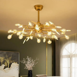 Luxury Modern Gold Firefly Chandelier Fan with Light Zawala Image - 6