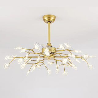 Luxury Modern Gold Firefly Chandelier Fan with Light Zawala Image - 8