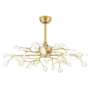Luxury Modern Gold Firefly Chandelier Fan with Light Zawala Image - 9