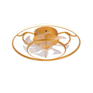 ZOWALA - Elegant Gold Circular Ceiling Fan with Dimmable Light Image - 3