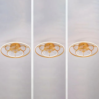 ZOWALA - Elegant Gold Circular Ceiling Fan with Dimmable Light Image - 5