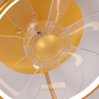 ZOWALA - Elegant Gold Circular Ceiling Fan with Dimmable Light Image - 8