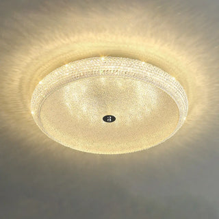 ZOWALA - Modern Crystal Drum Metal Hallway Flush Mount Silver 2-Light Image - 10