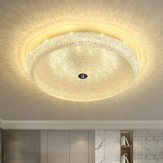 ZOWALA - Modern Crystal Drum Metal Hallway Flush Mount Silver 2-Light Image - 11