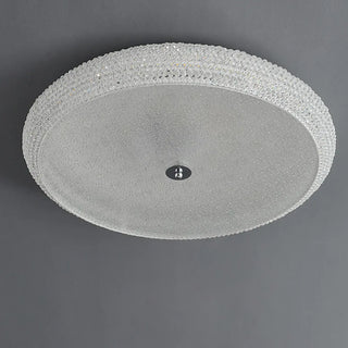 ZOWALA - Modern Crystal Drum Metal Hallway Flush Mount Silver 2-Light Image - 13