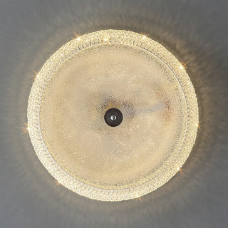 ZOWALA - Modern Crystal Drum Metal Hallway Flush Mount Silver 2-Light Image - 16